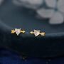 Heart Arrow Stud Earrings In Sterling Silver, thumbnail 2 of 12