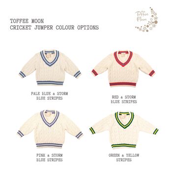 Toffee Moon First Christmas Personalised Cricket Jumper, 6 of 12