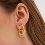 Lock Gold Color Hoop Sterling Silver Earring, thumbnail 4 of 12
