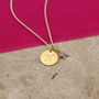 Personalised Gigi Solid 9ct Gold Initial Disc Pendant, thumbnail 6 of 7