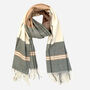 Classic Check Cashmere Blend Winter Scarf Teal And Browns, thumbnail 1 of 2