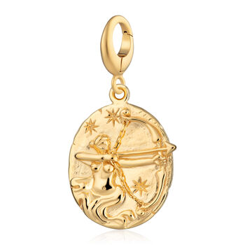 Engraved Gold Plated Sagittarius Zodiac Necklace, 7 of 9