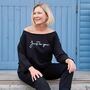 ‘Just Be You' Black Womens Oversized Sweater, thumbnail 3 of 4