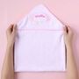 Personalised Pink Elephant Hooded Baby Towel, thumbnail 2 of 11
