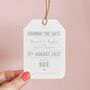 Change The Date Location Wedding Abroad Luggage Tag, thumbnail 1 of 2