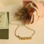 Personalised Name Necklace In Bubble Font With Birth Stone, thumbnail 2 of 5