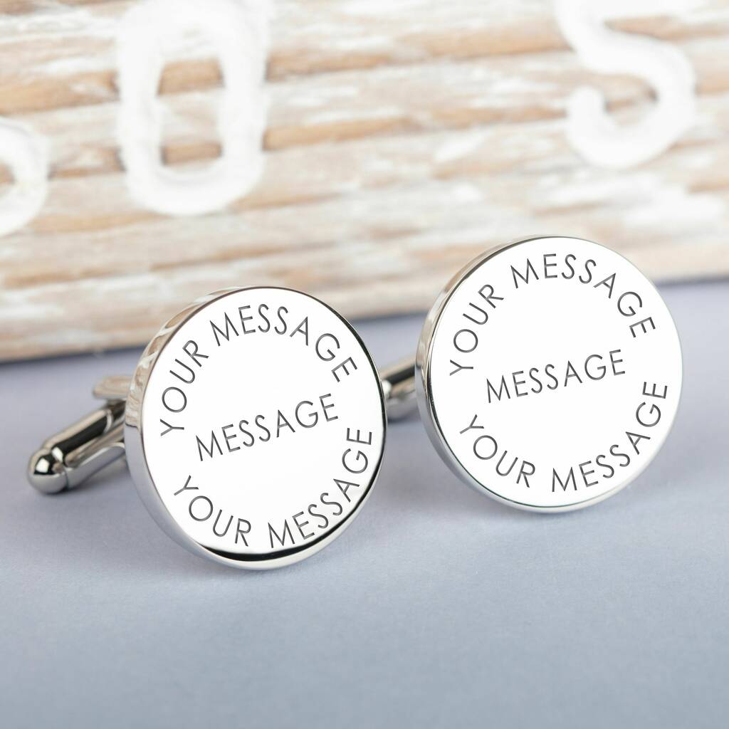 Personalised Any Message Silver Cufflinks, 1 of 4