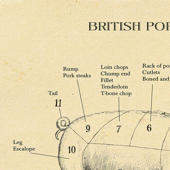 British Pork Butcher Cuts Print, 8 of 8