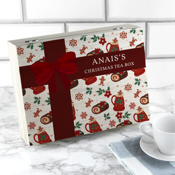 Personalised Christmas Tea Box With A Choice Of Teas, 10 of 11