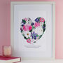 Personalised Floral Heart Print For Mum, thumbnail 5 of 9