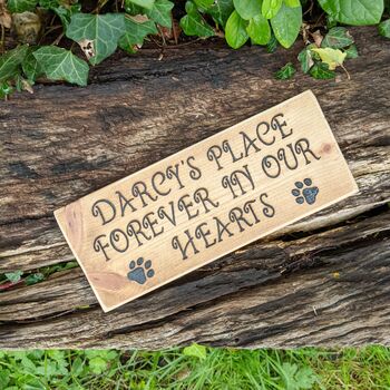 Hand Engraved Wooden Pet Memorial Plaque, 8 of 11