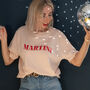 Personalised Classic 'Cocktails' Slogan T Shirt, thumbnail 2 of 4