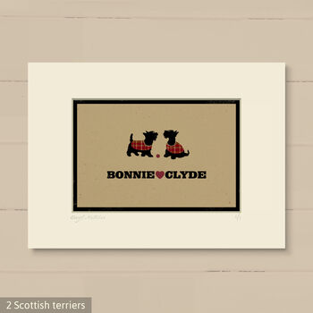 Personalised Scottish Terrier Print For One Or Two Dogs, 11 of 12