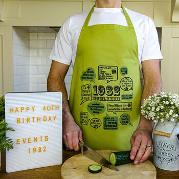 'Events Of 1982/83' 40th Birthday Gift Apron, 4 of 8