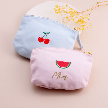 Embroidered Personalised Fruit Purse, 3 of 4