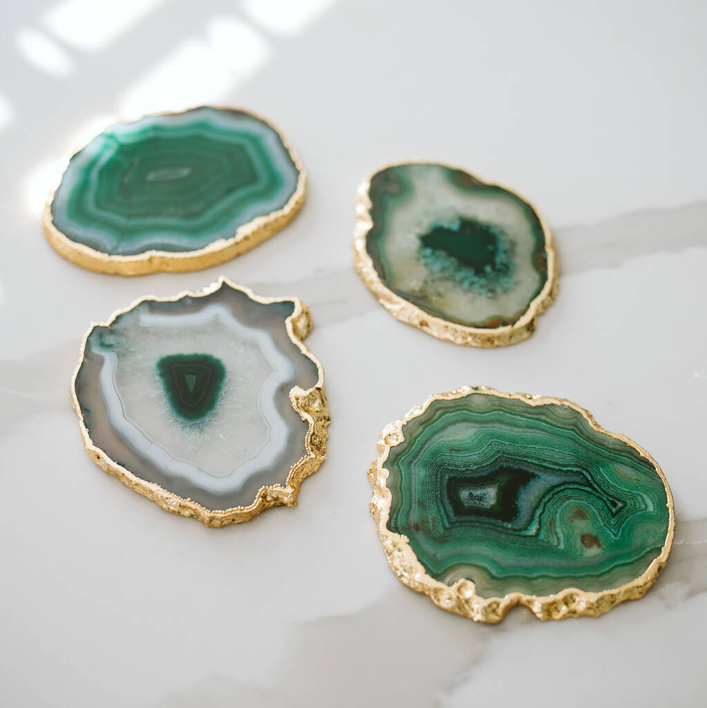 Green Agate Coaster, 1 of 2