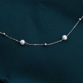 Genuine Pearl Choker Necklace In Sterling Silver, 8 of 12