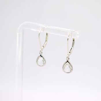 Clear Crystal Teardrop Leverback Earrings, 2 of 6