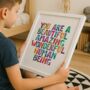 'You Are A Beautiful Human Being' Typography Print, thumbnail 1 of 5