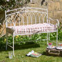 Cream Iron Arched Back Garden Bench, thumbnail 1 of 10