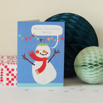Personalised Christmas Snowman Card, 3 of 4
