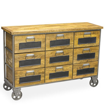 Industrial Vintage Low Apothecary Chest, 2 of 5
