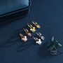 Cute Squirrel And Acorn Dangle Huggie Hoops, thumbnail 2 of 11