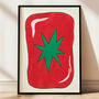 Wavy Tomato Art Print – Hand Drawn Abstract Fruit Illustration And Kitchen Wall Art, thumbnail 3 of 6