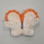 Children's Fluffy Cute Lion Mittens In Cream, thumbnail 2 of 2