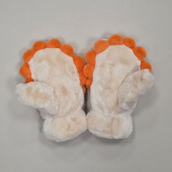 Children's Fluffy Cute Lion Mittens In Cream, 2 of 2