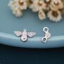 Mismatched Bee And Honeycomb Stud Earrings, thumbnail 1 of 12