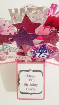 Personalisable Sweet 16 3D Greeting/Gift Card, 7 of 8