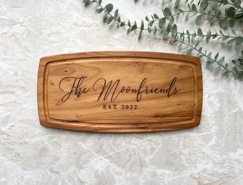 Engraved Couples Chopping Board Surname Gift, 3 of 3