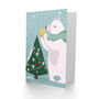 Polar Tree Star Cute Bear Christmas Card, thumbnail 2 of 4