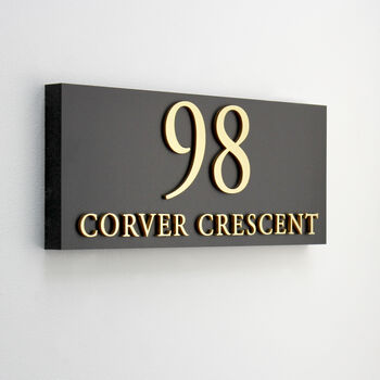 Personalised House Sign With Raised Gold Lettering, 3 of 10