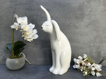 Large 43cm White Porcelain Floppy Ear Bunny Rabbit Gift, 7 of 12