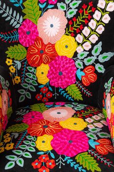 Black Embroidered Floral Armchair, 4 of 7