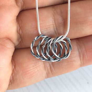 50th Birthday Handmade Silver Rings Necklace, 2 of 6
