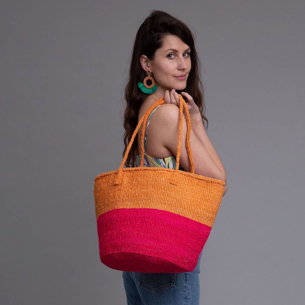 orange pink bag