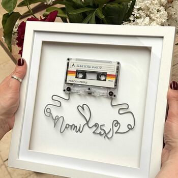 Framed Personalised Cassette Mixtape Art Papercut, 8 of 8