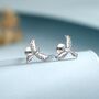 Phoenix Internally Threaded Flat Back Earrings In Sterling Silver, thumbnail 1 of 11
