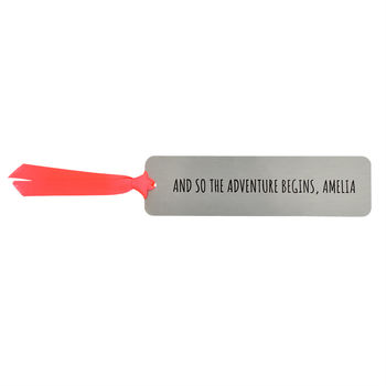 Personalised 'Adventure Begins' Metal Bookmark, 3 of 8