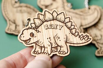 Personalised Wooden Dinosaur Keyrings For Kids’ Party Bags, 11 of 11