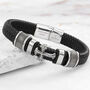 Personalised Men's Gothic Cross Leather Bracelet, thumbnail 1 of 5