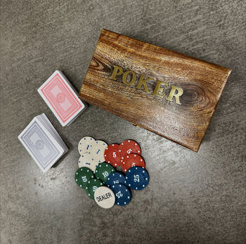 Wooden Father's Day Hidden Message Poker Set, 2 of 3