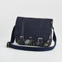 Navy Passion Flower Satchel, thumbnail 5 of 8