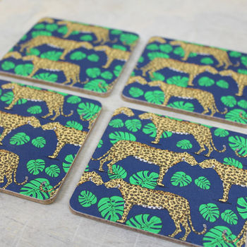 Leopard And Monstera Leaf Coasters, 2 of 3