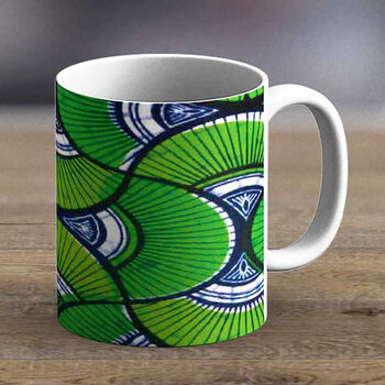 Green And Blue African Print Fabric Mug 21, 2 of 2