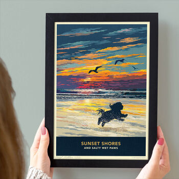 Shih Tzu Limited Edition Beach Sunset Gift Print, 4 of 8