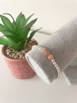 Handmade Silver Sunstone Bracelet, 3 of 7